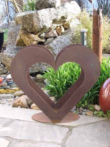 Herz aus metall holz - holz-regal,