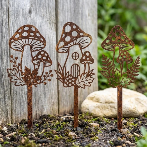 Edelrost pilz gartenstecker - edelrost, 32