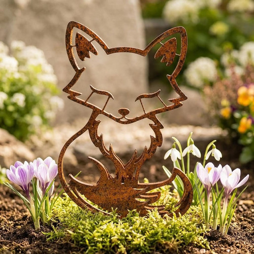 Edelrost fuchs gartenstecker - edelrost,