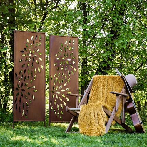 Sichtschutz rost garten - -, deko