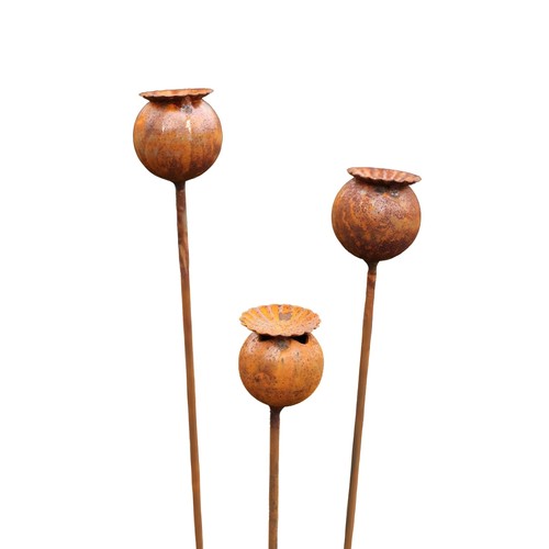 3er set gartenstecker - 3er, rost