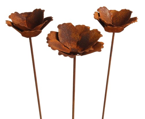 3er set rost - set, gartenstecker