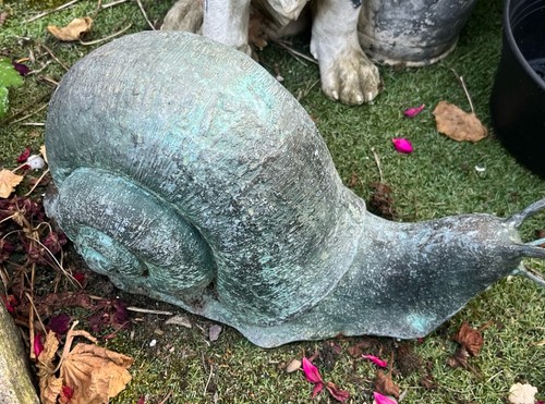 Echt bronze skulptur schnecke - echt, bronze-skulptur