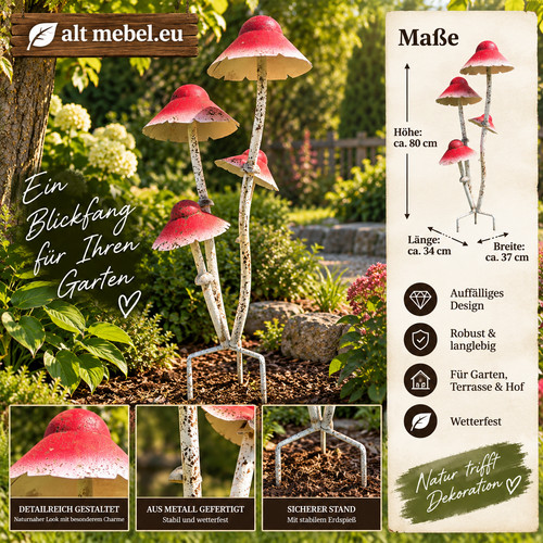 Xxl fliegenpilz metall - fliegenpilz, 80