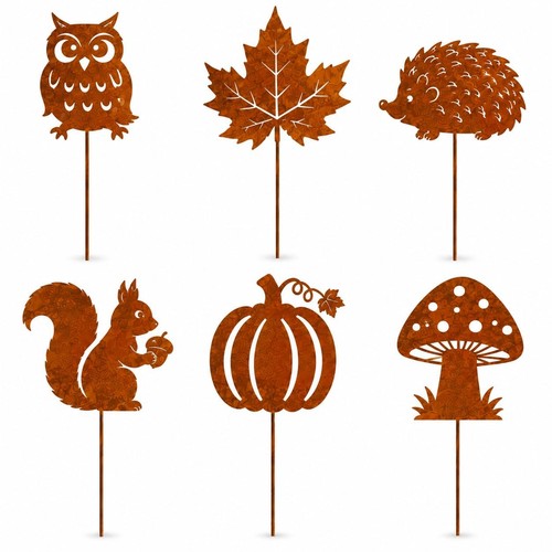 Gartenstecker rost herbstdeko - gartenstecker,