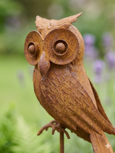 Gartenstecker eule edelrost - eule,