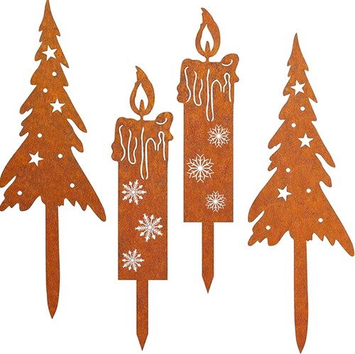 4er set rost weihnachtsbaum - rost,