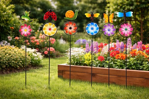 6er set gartenstecker - gartenstecker, windrad