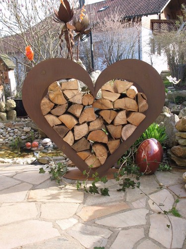 Herz aus metall holz - holz-regal,