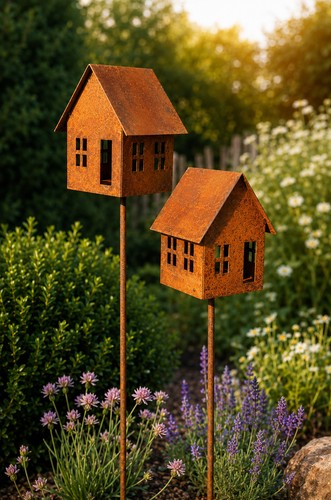 Edelrost lichterhaus 2er set - edelrost,